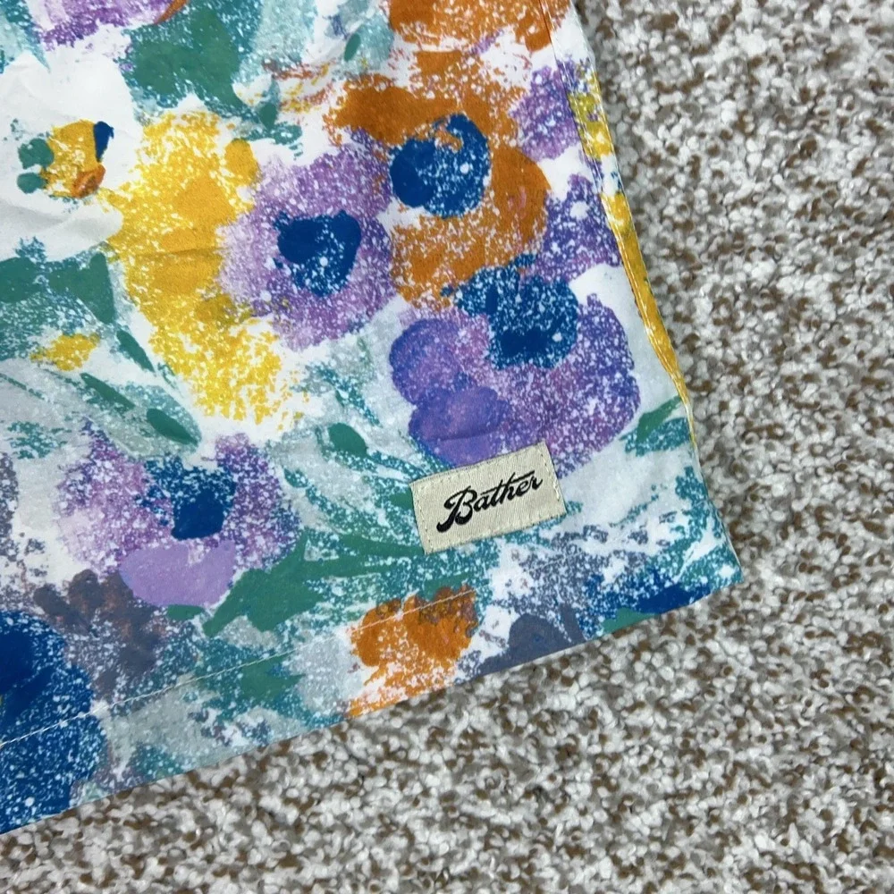 Bather‎ Swim Trunks Mens XL Multicolor Floral Mesh Lined Drawstring Beach Resort